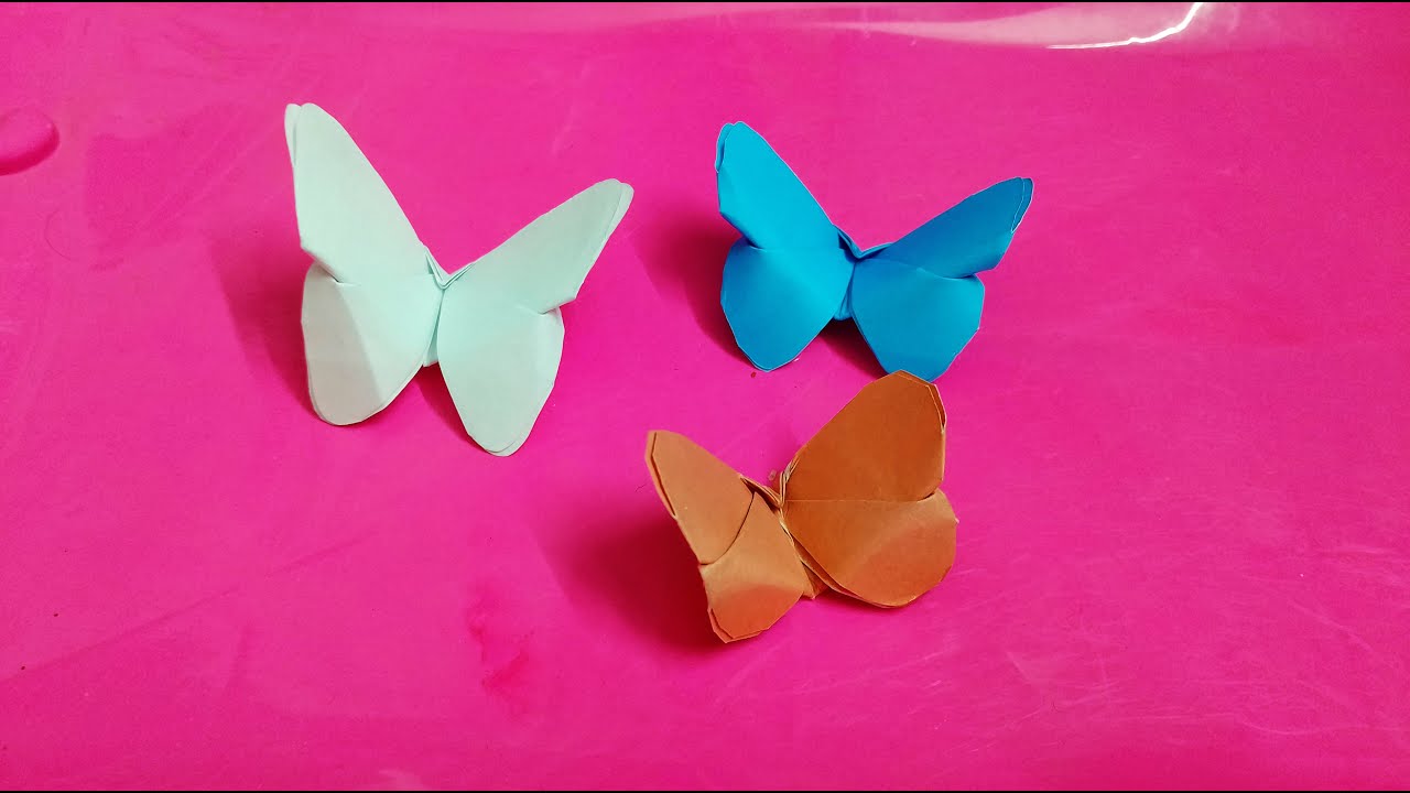 How to make Origami paper butterflies, Easy craft