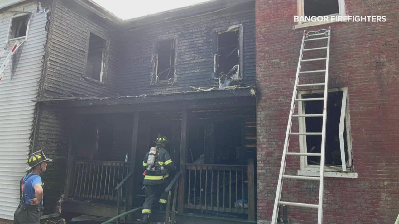 10 people homeless after fire destroys apartment buildings in Bangor ...