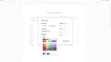 Changing Orientation, Margins and Background Color of Google Docs