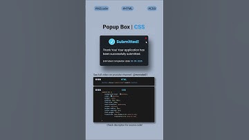 Popup Box |  CSS Tips & Tricks  #css #coding #shorts #webdesign #cssshorts #codinglife #html #viral