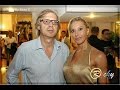 Vittorio Sgarbi con Nadia Mori pittrice e designer  al Festival del Cinema. Grafiche hotel Excelsior