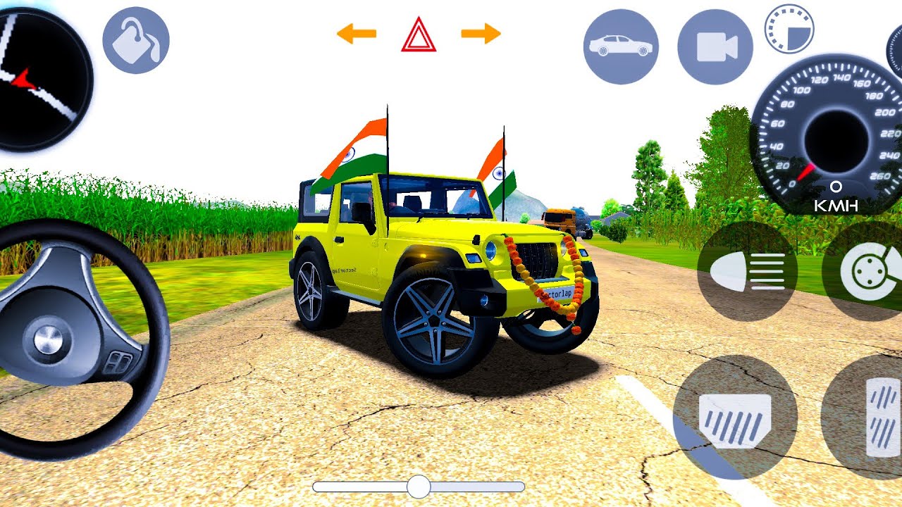 mahindra thar modified modification yellow thar | Indian Car Simulator🚘 3DThar gameplay 2026:!