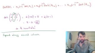 Determinants can be computed along any row or column - choose the easiest!
