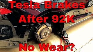 Tesla Brake Wear at 92k Miles & Tire Wear at 65000 Miles