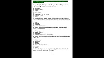 QUALYS VULNERABILITY MANAGEMENT SELF PACED TRAINING VERIFIED SOLUTION GRADED A+
