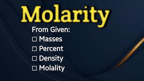 How to calculate Molarity from mass percent | Density ?