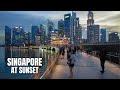 Singapore city at sunset january 2023