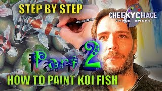 How to paint Koi fish pt 2/3 step by step Acrylic on Canvas easy