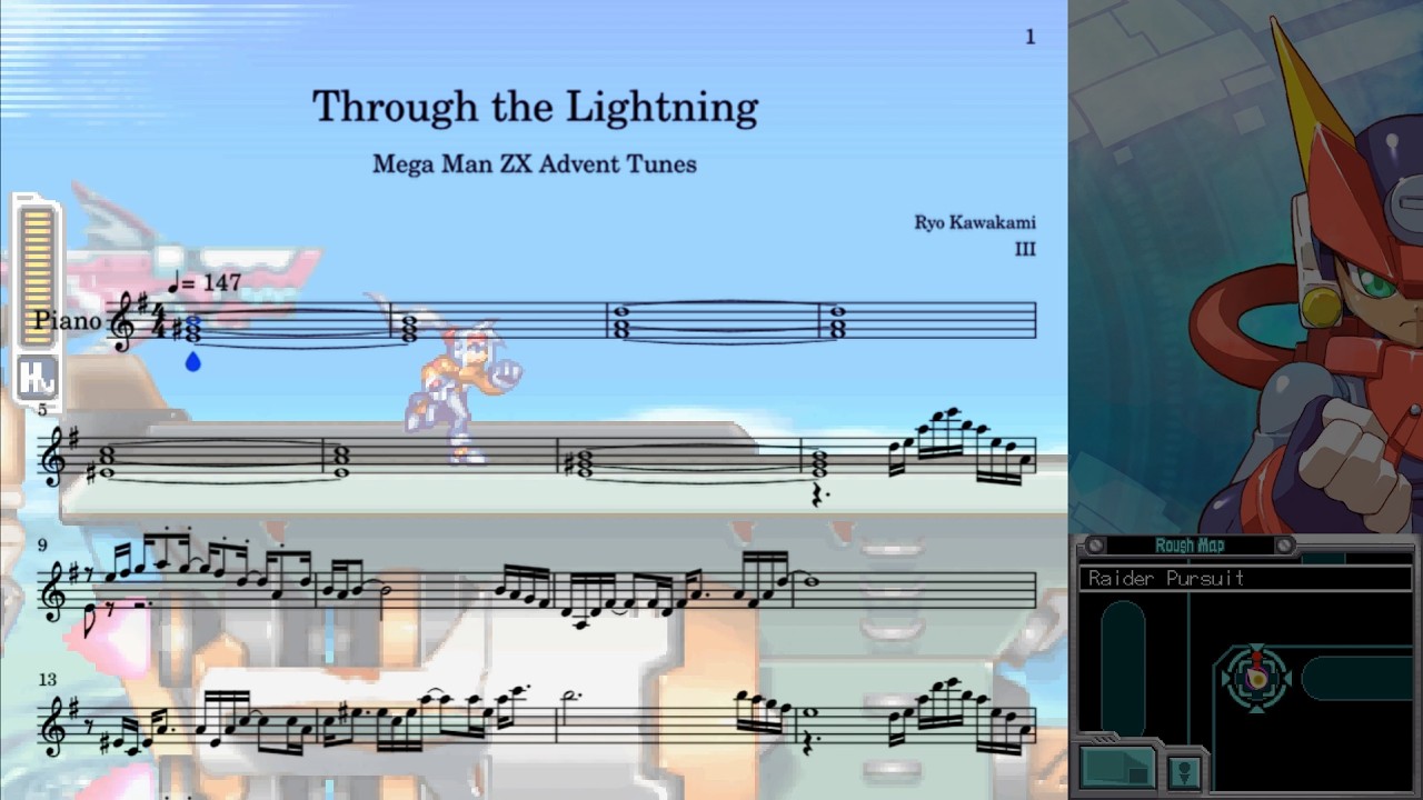 Through the Lightning -- solo sheet music (Mega Man ZX Advent
