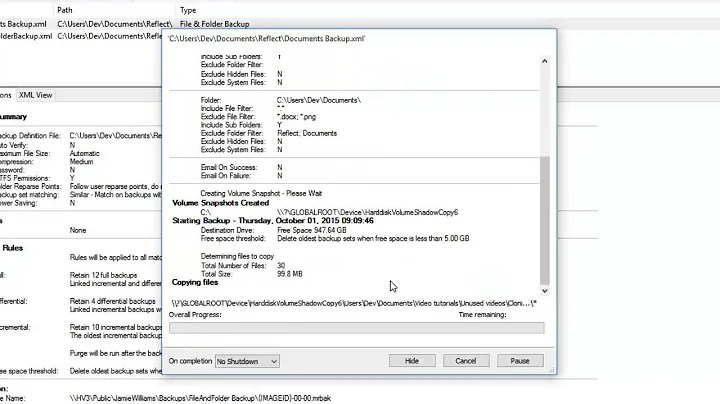 File and Folder Backup using Macrium Reflect