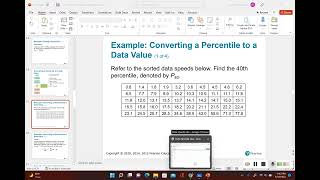 Finding Data Value of a Percentile Using Statcrunch