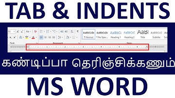 Tabs and indents in MS word in Tamil