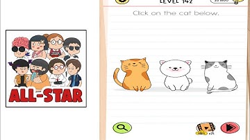 Brain test all star level 192 Walkthrough solution Click on the cat below