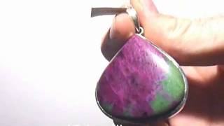 Ruby Zoisite  Sterling Silver Pendant