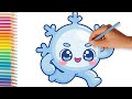 CÓMO DIBUJAR un COPO DE NIEVE KAWAII ❄️