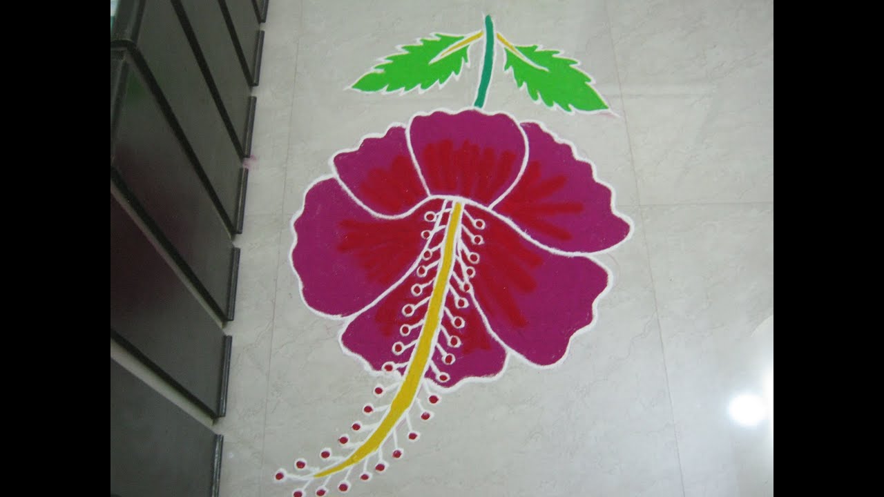 Flowers Design Rangoli Free Hand Flowers Design Rangoli Free Hand