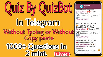 Quiz By QuizBot In Telegram || Creating Quiz Without Typing Or Copy Paste || Quiz In 2 mint. ||