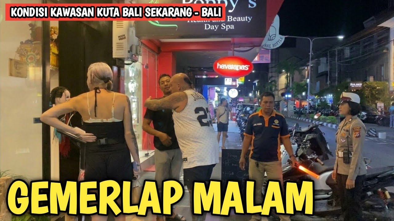 TERBARU BEGINI SEKARANG KUTA BALI SAAT MALAM HARI - JL PANTAI KUTA