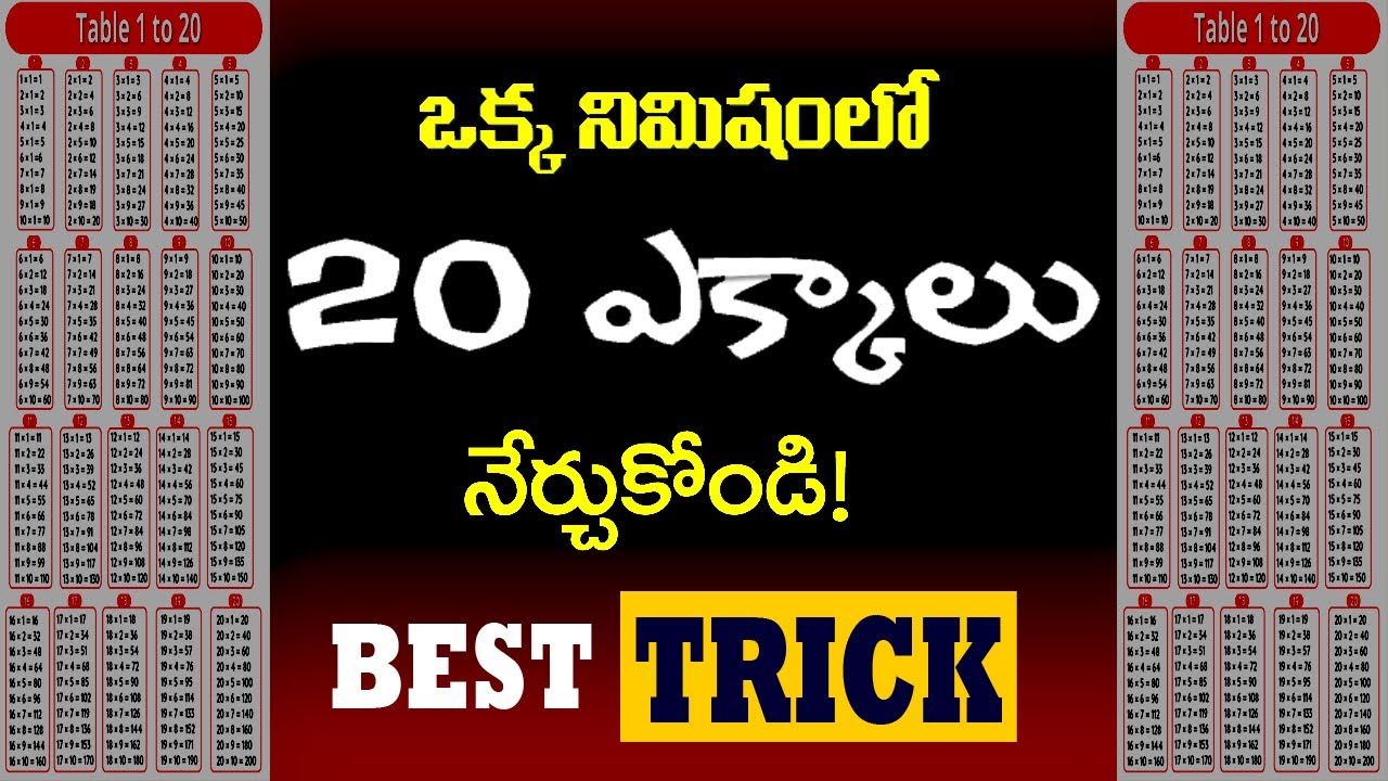 20 Tables IN ONE MINUTE II Best Tricks