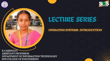 R.Vaishnavi,AP/IT Operating systems - Introduction  I SNS INSTITUTIONS