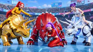 Golden Family Vs Ruby Family Rumi Gets Triceratops Racing Chdanionship  Kpop Demon Hunters