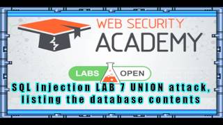 Sql Injection Lab 7 Union Attack, Listing The Database Contents On Non-Oracle Databases