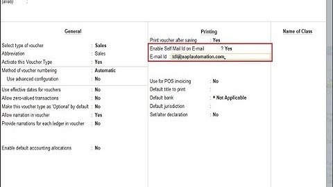 Tally Add On : Auto Email to Self Email Id in Tally Prime Software.