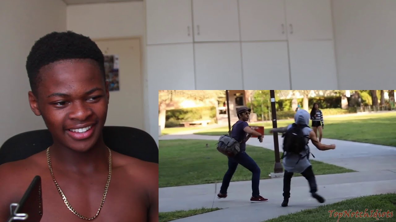Punching Scare Prank In College! REACTION