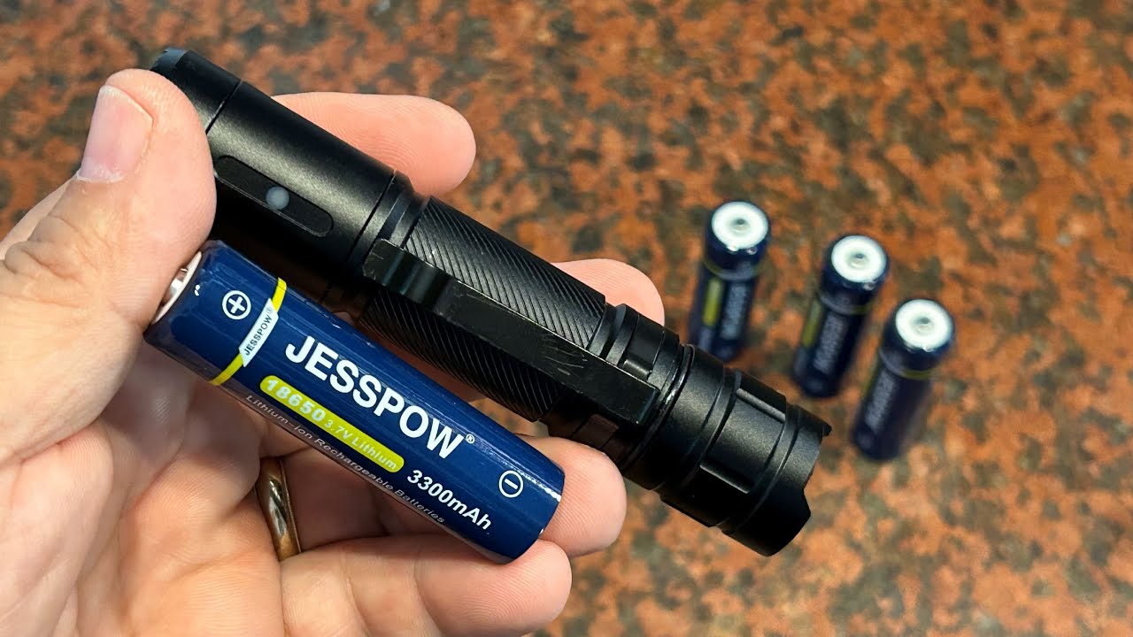 LONG LIFE Rechargeable 18650 Button Top Battery 4-Pack by JESSPOW