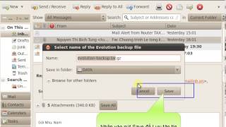 Backup Evolution Mail and Calendar