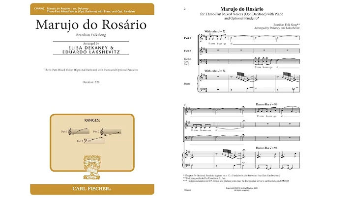 Marujo Do Rosario (CM9602) arr. Elisa Dekaney, Edu...