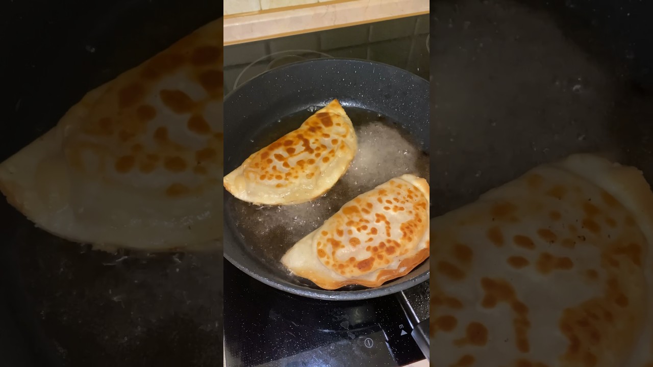 Chebureki. Meat in dough. Lahmacun. 