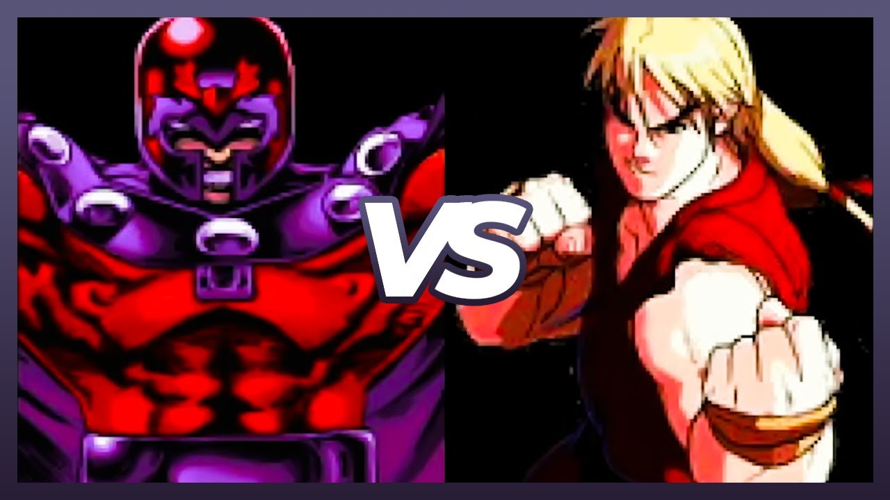 Super Marvel vs. Capcom: Eternity of Heroes (PC) - Magneto vs. Ken AI FIGHT Gameplay