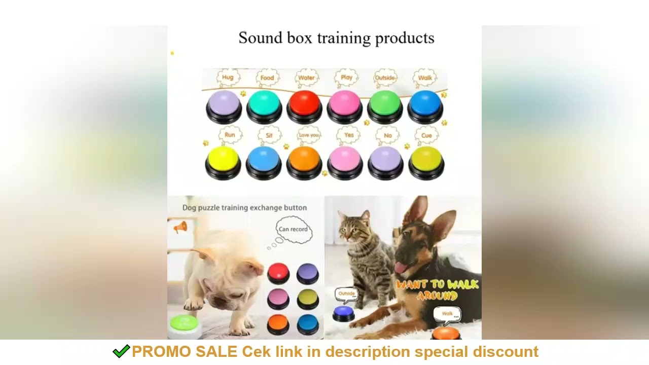 Dog Communication Buttons Voice Recording Button for Pet Training Buzzer 30 Second Record Playback F