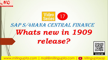 SAP Central Finance - FAQs whats new in 1909?
