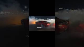 CHALLENGER Does INSANE Burnout and Donut Leaving Car Meet!