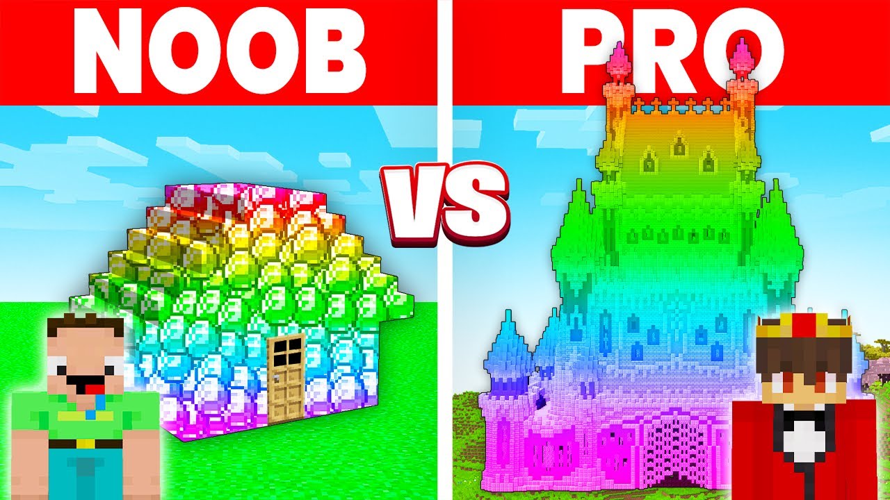 NOOB vs PRO: Modernes REGENBOGEN HAUS Bau Challenge in Minecraft
