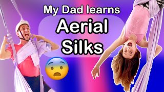 Dad Learns NEW Aerial Silks Drop! GONE WRONG!😳