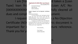 application for NOC after loan closure #shorts#short#shortvideo #shortfeed#shortviralvideos