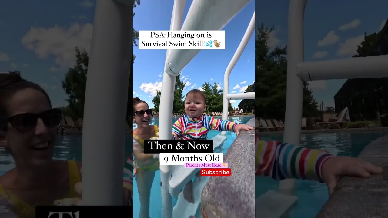 Holding On!! Survival Swim Skill for Babies and Toddlers!!🐒💦 