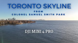 TORONTO SKYLINE FROM AFAR- 4K DRONE