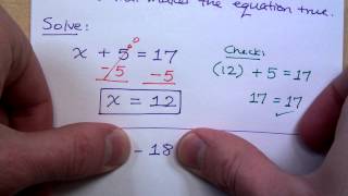 Prealgebra - Part 33 (Solving Equations by Addition) Prealgebra Part 34 Solving Equations Addition Property