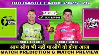 Sydney Sixers vs Sydney Thunders 37th Prediction | SYS vs SYT Match Prediction #BBL2026 screenshot 3