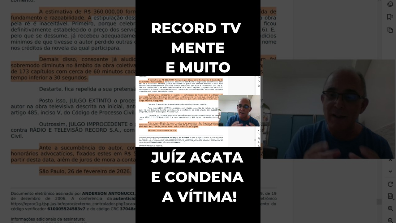 Sentença da Reexibição de O Rico e Lázaro de 26 de fevereiro de 2026: Mentiras da Record TV em Juízo