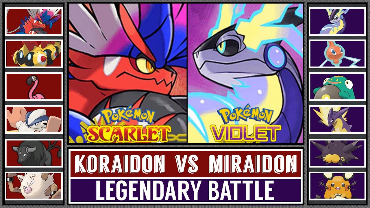 KORAIDON vs MIRAIDON  Legendary Pokémon Battle [Pokémon Scarlet