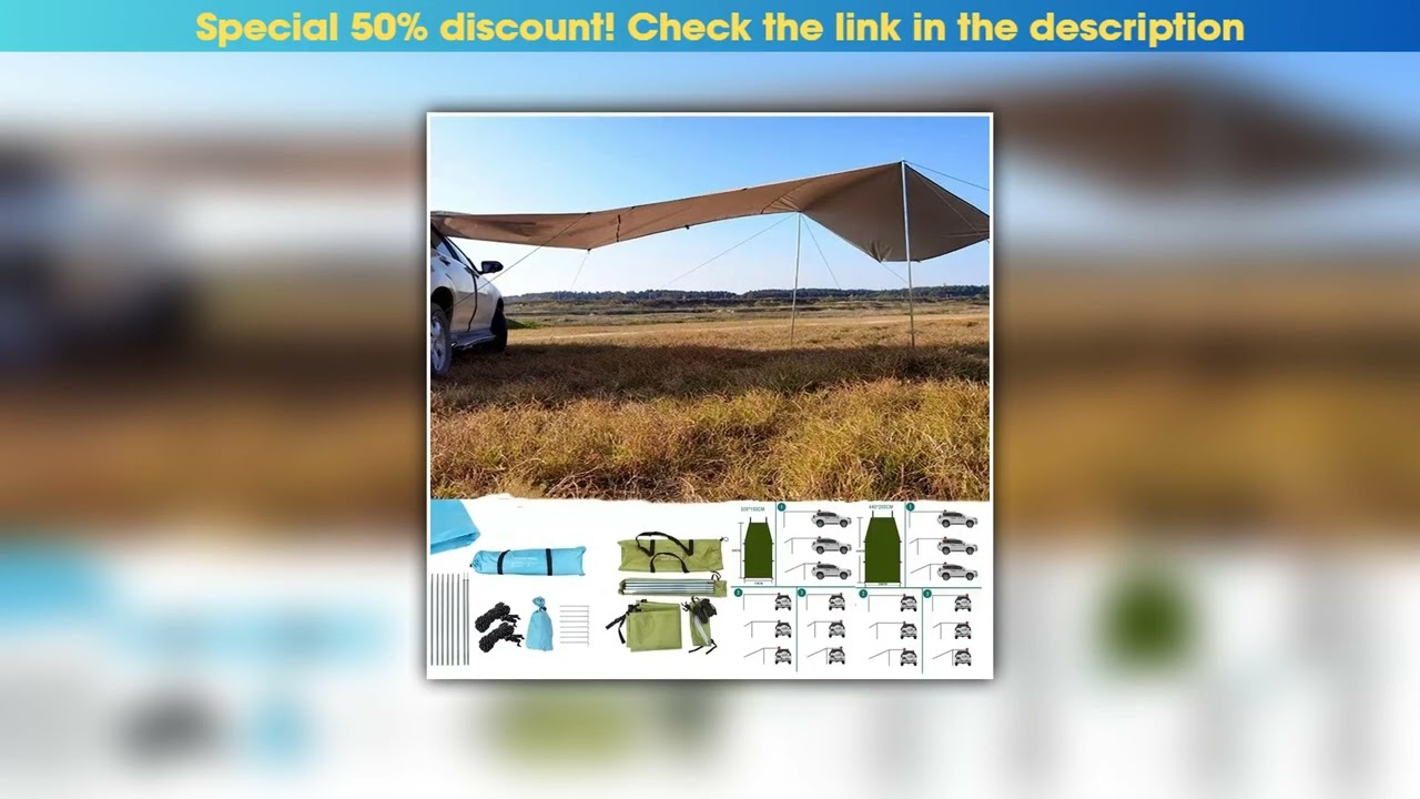 Best Portable Car Shelter Shade Camping Side Car Roof Top Tent Anti-UV Sunshade Waterproof Awning P