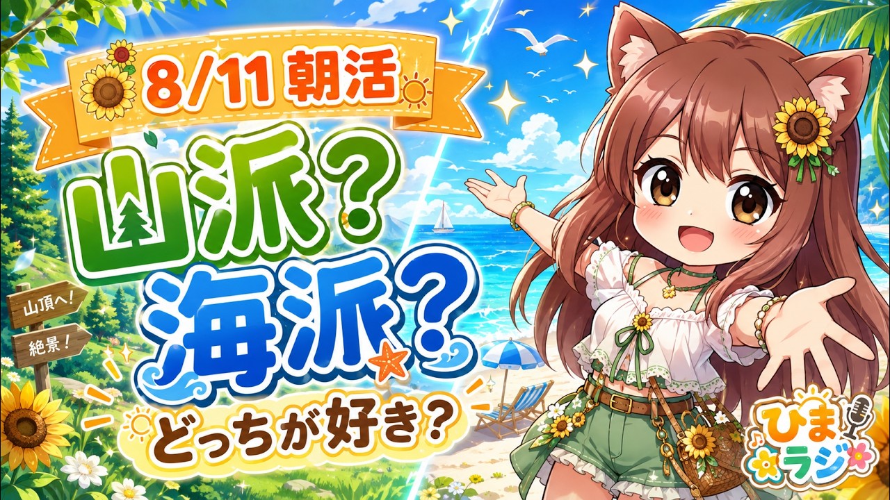 【朝活/雑談】山派?海派?どっちが好き?一言コメントでOK🌻|ひまラジ#Vtuber #shorts
