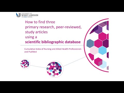 How to find three primary research study articles using CINAHL and PubMed