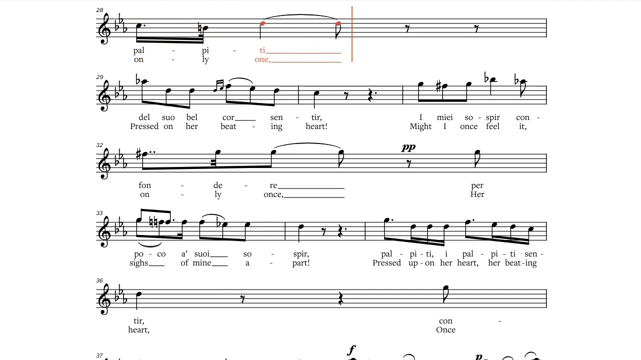 Una Furtiva Lagrima (Gaetano Donizetti, 1832), Bb-Instrument Play along