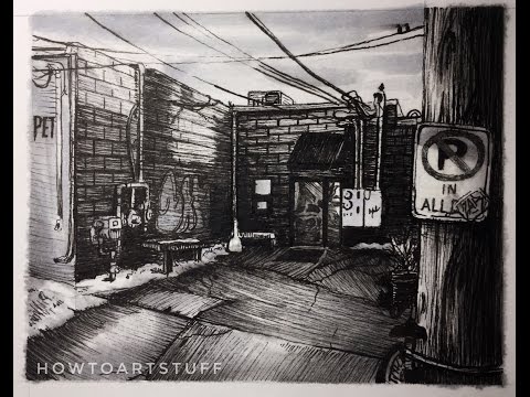 Como Art Uma cena Alley Voltar com tinta
